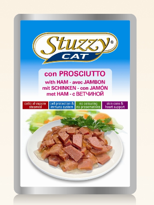 Vlažna hrana za mačke Stuzzy Cat preliv šunka 85gr